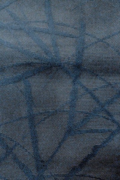 Photo6: O0528G Vintage Japanese Kimono  Dark Navy Blue  NAGOYA OBI sash Bamboo    Linen. (Grade B) (6)