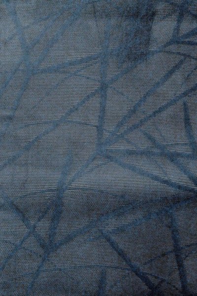 Photo7: O0528G Vintage Japanese Kimono  Dark Navy Blue  NAGOYA OBI sash Bamboo    Linen. (Grade B) (7)