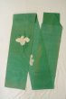 Photo1: O0528H Vintage Japanese Kimono  Vivid Green  NAGOYA OBI sash Iris Linen. (Grade C) (1)