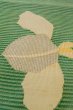 Photo9: O0528H Vintage Japanese Kimono  Vivid Green  NAGOYA OBI sash Iris Linen. (Grade C) (9)