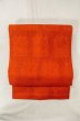 Photo2: O0528I Vintage Japanese Kimono  Vivid Orange  NAGOYA OBI sash Abstract pattern Linen. (Grade B) (2)