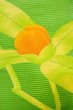 Photo6: Mint O0528J Vintage Japanese Kimono  Vivid Yellowish Green  NAGOYA OBI sash Autumn bellflower Linen. (Grade A) (6)