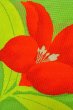 Photo7: Mint O0528J Vintage Japanese Kimono  Vivid Yellowish Green  NAGOYA OBI sash Autumn bellflower Linen. (Grade A) (7)