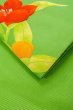Photo11: Mint O0528J Vintage Japanese Kimono  Vivid Yellowish Green  NAGOYA OBI sash Autumn bellflower Linen. (Grade A) (11)