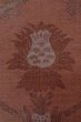 Photo5: O0528K Vintage Japanese Kimono Dark Grayish Dark Red  FUKURO NAGOYA Obi Chinz pattern Linen. (Grade A) (5)