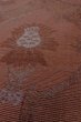 Photo8: O0528K Vintage Japanese Kimono Dark Grayish Dark Red  FUKURO NAGOYA Obi Chinz pattern Linen. (Grade A) (8)