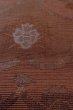 Photo9: O0528K Vintage Japanese Kimono Dark Grayish Dark Red  FUKURO NAGOYA Obi Chinz pattern Linen. (Grade A) (9)