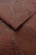 Photo11: O0528K Vintage Japanese Kimono Dark Grayish Dark Red  FUKURO NAGOYA Obi Chinz pattern Linen. (Grade A) (11)