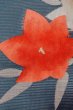 Photo5: Mint O0528L Vintage Japanese Kimono   Navy Blue  NAGOYA OBI sash Flower Linen. (Grade A) (5)