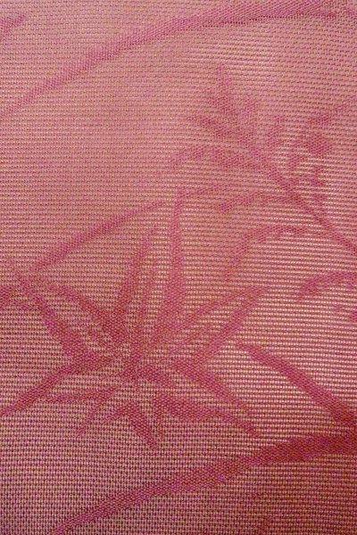 Photo6: O0528M Vintage Japanese Kimono  Grayish Wisteria  NAGOYA OBI sash MOMIJI maple leaf Linen. (Grade C) (6)