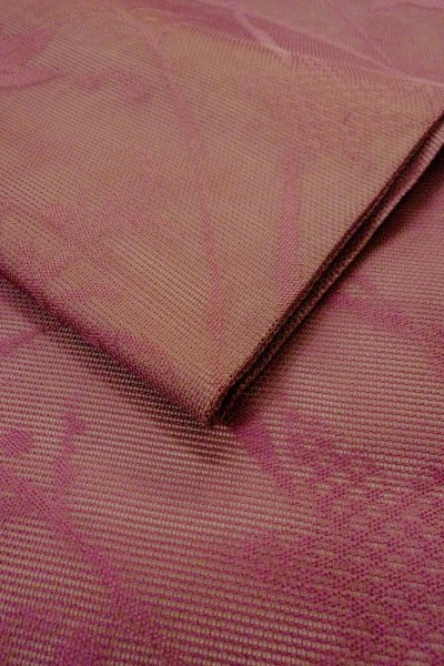 Photo11: O0528M Vintage Japanese Kimono  Grayish Wisteria  NAGOYA OBI sash MOMIJI maple leaf Linen. (Grade C) (11)
