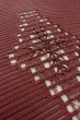 Photo11: Mint O0528N Vintage Japanese Kimono   Dark Red  FUKURO NAGOYA Obi Abstract pattern Linen. (Grade A) (11)