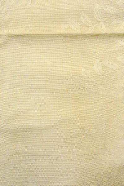 Photo4: O0528O Vintage Japanese Kimono   Off White  NAGOYA OBI sash Rose Linen. (Grade C) (4)