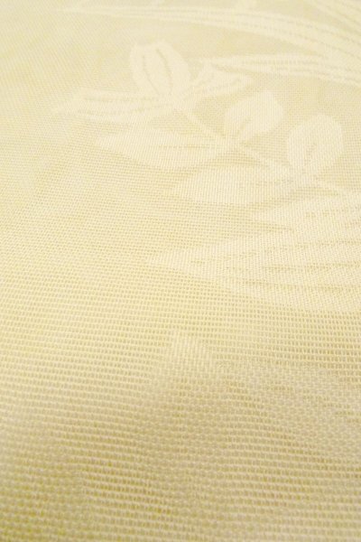 Photo11: O0528O Vintage Japanese Kimono   Off White  NAGOYA OBI sash Rose Linen. (Grade C) (11)