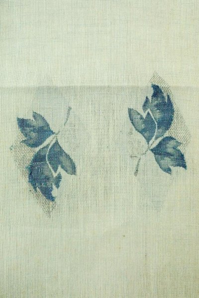 Photo5: O0528P Vintage Japanese Kimono  Pale Light Blue  FUKURO NAGOYA Obi Flower Linen. (Grade D) (5)