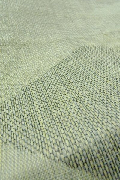 Photo10: O0528P Vintage Japanese Kimono  Pale Light Blue  FUKURO NAGOYA Obi Flower Linen. (Grade D) (10)