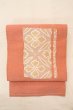 Photo2: O0528S Vintage Japanese Kimono  Pale Coral  NAGOYA OBI sash Flower Linen. (Grade C) (2)