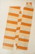 Photo1: O0528U Vintage Japanese Kimono   Multi Color  FUKURO NAGOYA Obi Stripes Linen. (Grade B) (1)