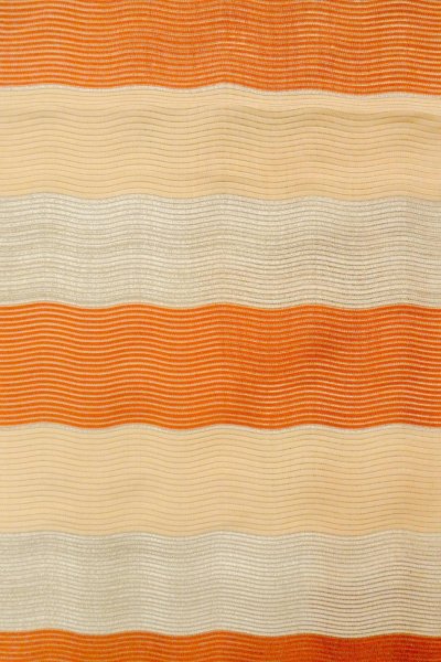 Photo3: O0528U Vintage Japanese Kimono   Multi Color  FUKURO NAGOYA Obi Stripes Linen. (Grade B) (3)