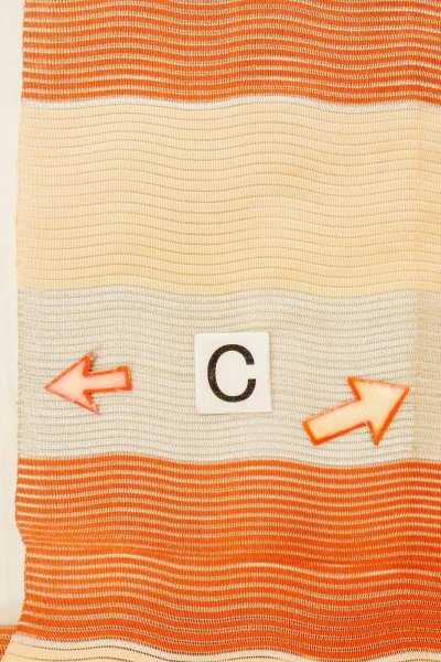 Photo14: O0528U Vintage Japanese Kimono   Multi Color  FUKURO NAGOYA Obi Stripes Linen. (Grade B) (14)