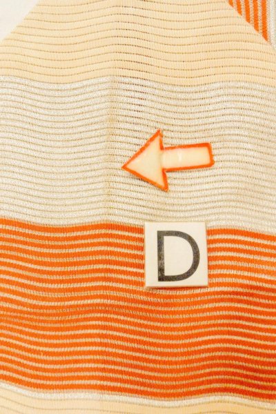 Photo15: O0528U Vintage Japanese Kimono   Multi Color  FUKURO NAGOYA Obi Stripes Linen. (Grade B) (15)