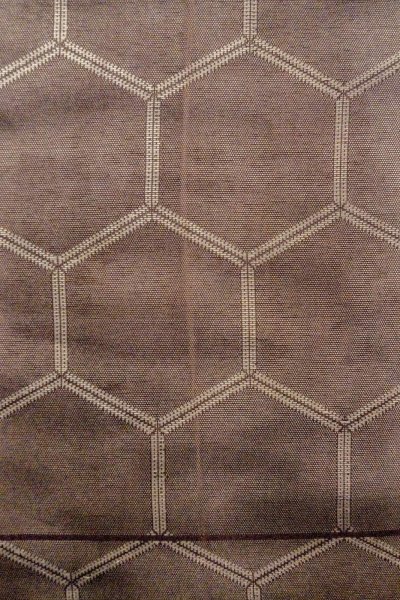 Photo4: O0528V Vintage Japanese Kimono  Dark Purple  FUKURO OBI sash Tortoise-shell pattern(Hexagonal pattern) Linen. (Grade C) (4)