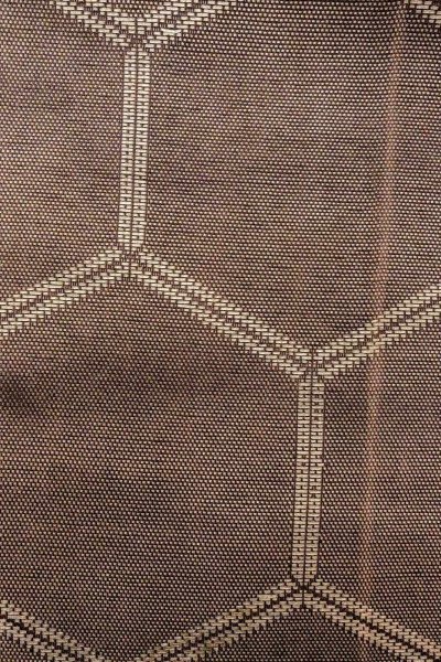 Photo5: O0528V Vintage Japanese Kimono  Dark Purple  FUKURO OBI sash Tortoise-shell pattern(Hexagonal pattern) Linen. (Grade C) (5)