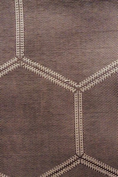 Photo6: O0528V Vintage Japanese Kimono  Dark Purple  FUKURO OBI sash Tortoise-shell pattern(Hexagonal pattern) Linen. (Grade C) (6)