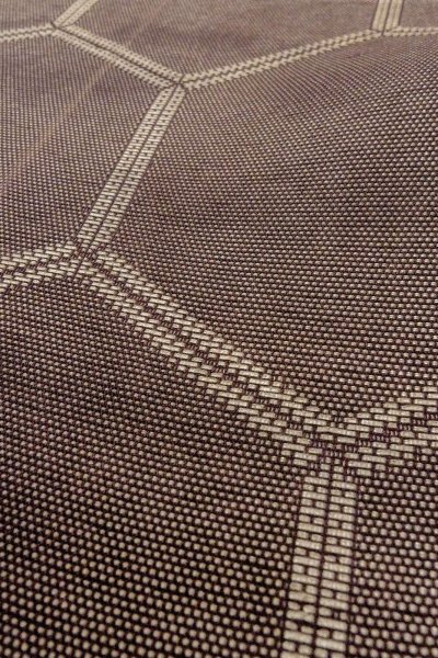 Photo8: O0528V Vintage Japanese Kimono  Dark Purple  FUKURO OBI sash Tortoise-shell pattern(Hexagonal pattern) Linen. (Grade C) (8)