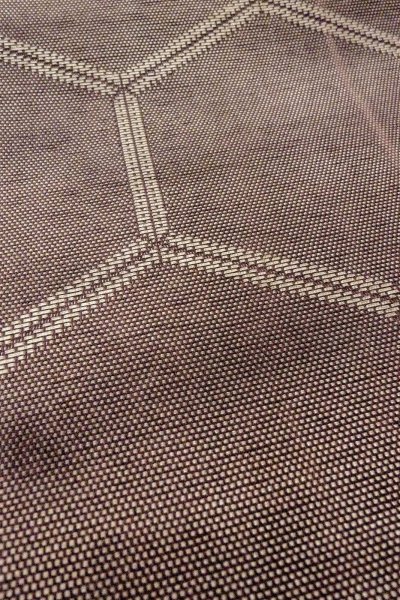 Photo10: O0528V Vintage Japanese Kimono  Dark Purple  FUKURO OBI sash Tortoise-shell pattern(Hexagonal pattern) Linen. (Grade C) (10)