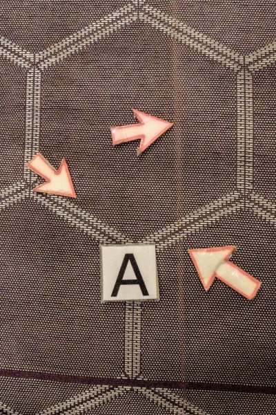 Photo12: O0528V Vintage Japanese Kimono  Dark Purple  FUKURO OBI sash Tortoise-shell pattern(Hexagonal pattern) Linen. (Grade C) (12)