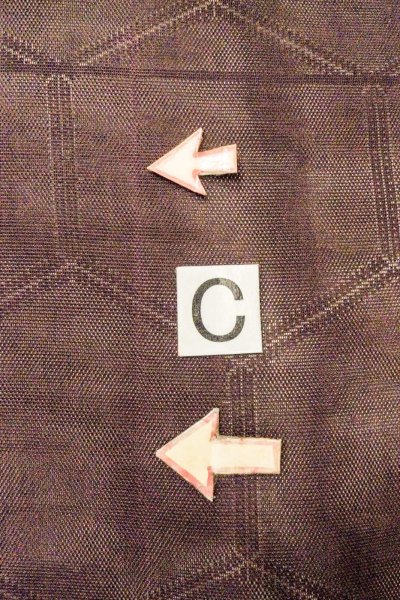 Photo14: O0528V Vintage Japanese Kimono  Dark Purple  FUKURO OBI sash Tortoise-shell pattern(Hexagonal pattern) Linen. (Grade C) (14)