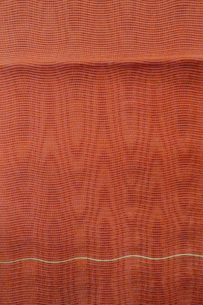 Photo4: O0528W Vintage Japanese Kimono   Vermilion  FUKURO OBI sash MOMIJI maple leaf Linen. (Grade A) (4)