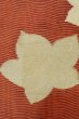 Photo5: O0528W Vintage Japanese Kimono   Vermilion  FUKURO OBI sash MOMIJI maple leaf Linen. (Grade A) (5)