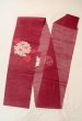 Photo1: O0528Y Vintage Japanese Kimono  Dark Dark Red  FUKURO NAGOYA Obi Flower Linen. (Grade B) (1)