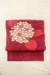Photo2: O0528Y Vintage Japanese Kimono  Dark Dark Red  FUKURO NAGOYA Obi Flower Linen. (Grade B) (2)