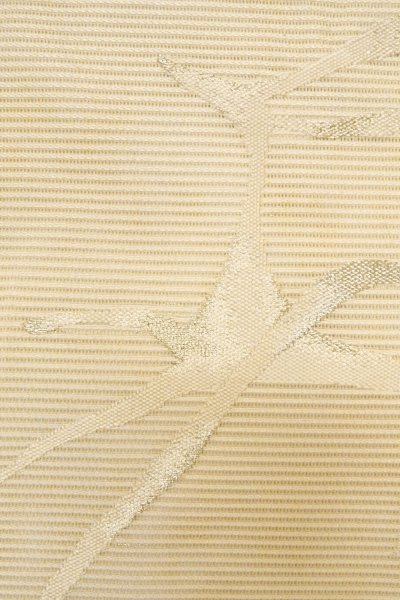 Photo6: O0528Z Vintage Japanese Kimono   Off White  NAGOYA OBI sash Abstract pattern Linen. (Grade C) (6)