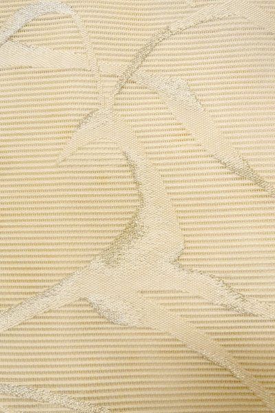 Photo7: O0528Z Vintage Japanese Kimono   Off White  NAGOYA OBI sash Abstract pattern Linen. (Grade C) (7)