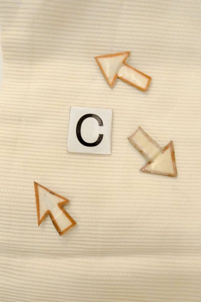 Photo15: O0528Z Vintage Japanese Kimono   Off White  NAGOYA OBI sash Abstract pattern Linen. (Grade C) (15)