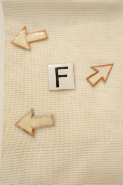 Photo18: O0528Z Vintage Japanese Kimono   Off White  NAGOYA OBI sash Abstract pattern Linen. (Grade C) (18)