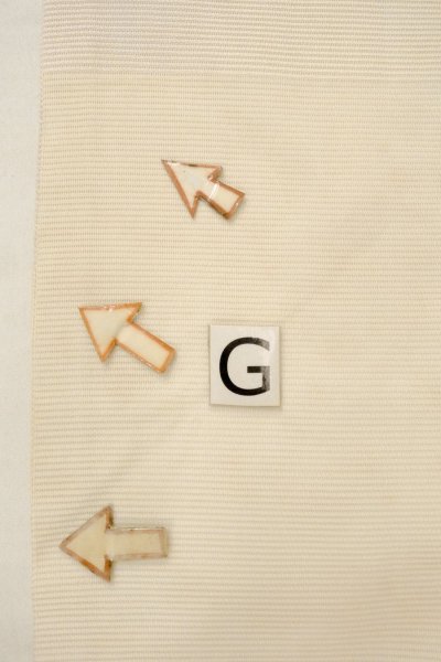 Photo19: O0528Z Vintage Japanese Kimono   Off White  NAGOYA OBI sash Abstract pattern Linen. (Grade C) (19)