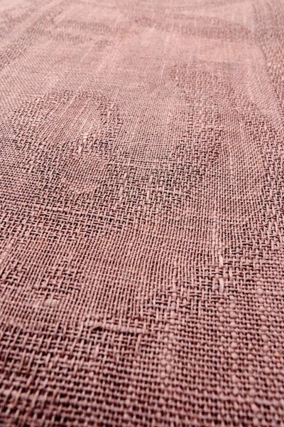 Photo8: O0529A Vintage Japanese Kimono Pale Grayish Purple  FUKURO NAGOYA Obi Abstract pattern Linen. (Grade C) (8)