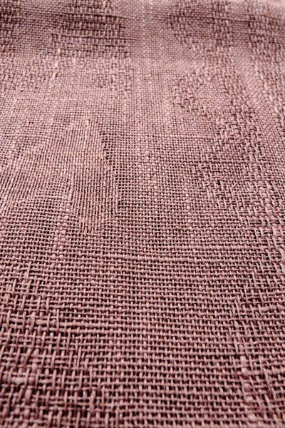 Photo9: O0529A Vintage Japanese Kimono Pale Grayish Purple  FUKURO NAGOYA Obi Abstract pattern Linen. (Grade C) (9)