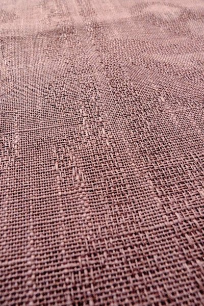 Photo10: O0529A Vintage Japanese Kimono Pale Grayish Purple  FUKURO NAGOYA Obi Abstract pattern Linen. (Grade C) (10)