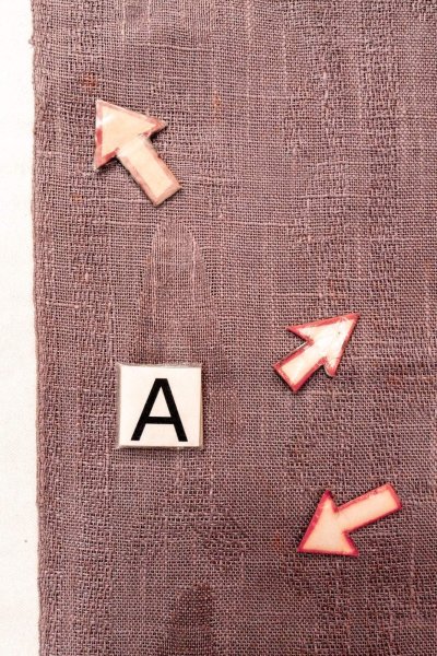 Photo12: O0529A Vintage Japanese Kimono Pale Grayish Purple  FUKURO NAGOYA Obi Abstract pattern Linen. (Grade C) (12)