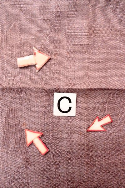 Photo14: O0529A Vintage Japanese Kimono Pale Grayish Purple  FUKURO NAGOYA Obi Abstract pattern Linen. (Grade C) (14)