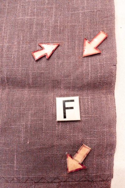 Photo18: O0529A Vintage Japanese Kimono Pale Grayish Purple  FUKURO NAGOYA Obi Abstract pattern Linen. (Grade C) (18)