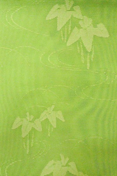 Photo3: O0529C Vintage Japanese Kimono  Light Yellowish Green  FUKURO NAGOYA Obi Iris Linen. (Grade B) (3)