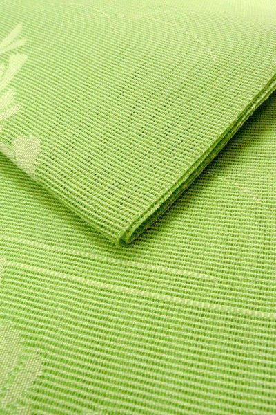 Photo11: O0529C Vintage Japanese Kimono  Light Yellowish Green  FUKURO NAGOYA Obi Iris Linen. (Grade B) (11)