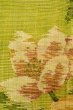 Photo8: Mint O0529D Vintage Japanese Kimono  Vivid Yellowish Green  FUKURO NAGOYA Obi Flower Linen. (Grade A) (8)